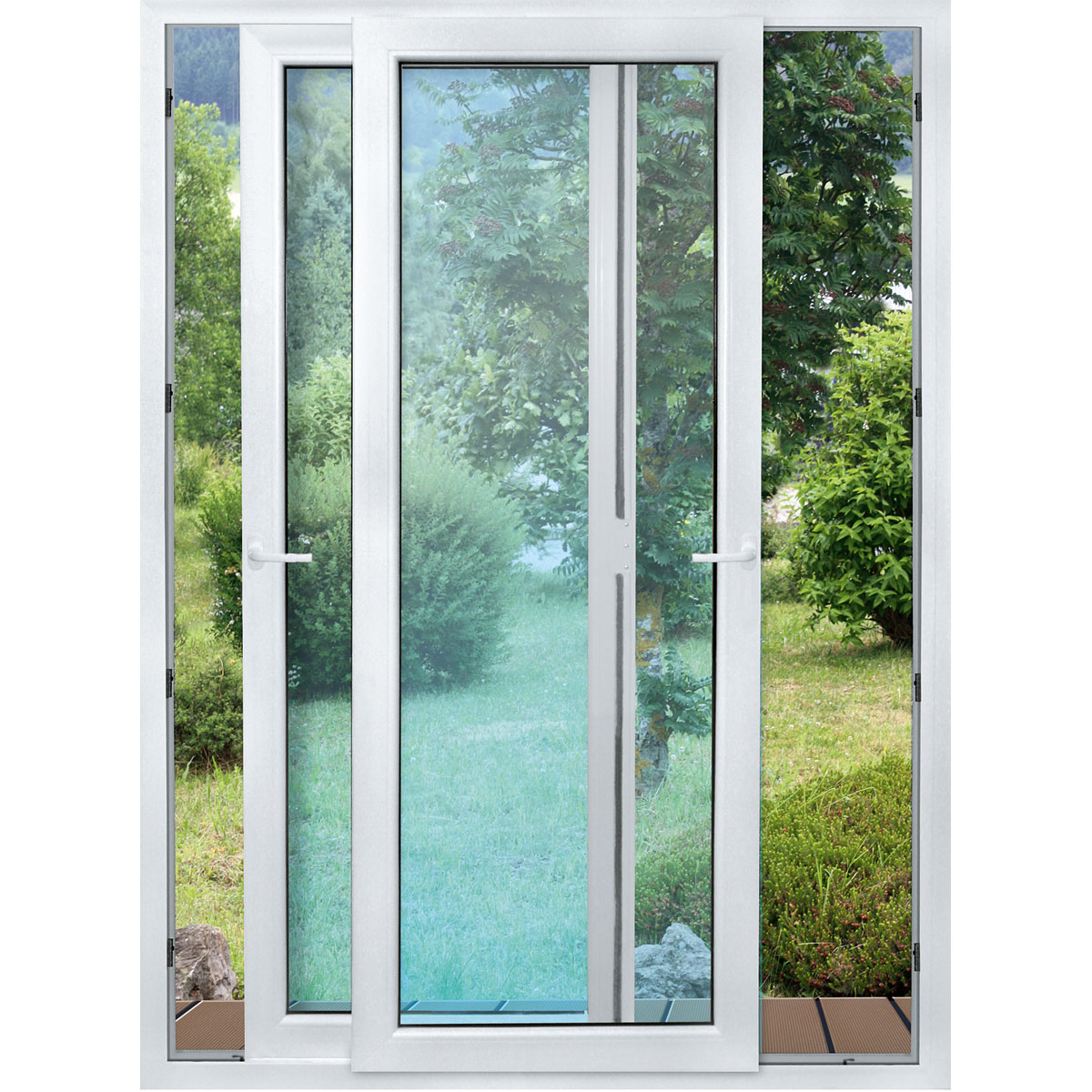 Kunststoff-Schiebetür weiß 200 x 210 cm Bild 1