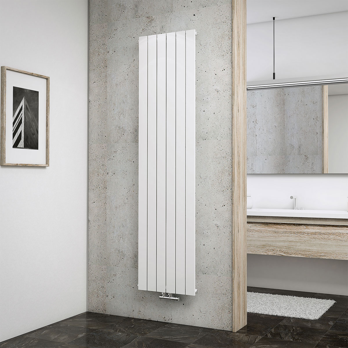Schulte Design-Heizkörper München 46 x 180 cm weiß