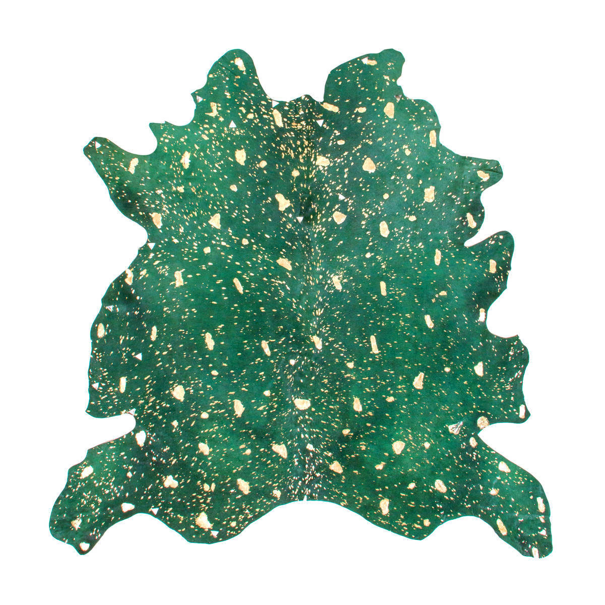 Rindlederteppich „Fly 110“ Flaschengrün/gold