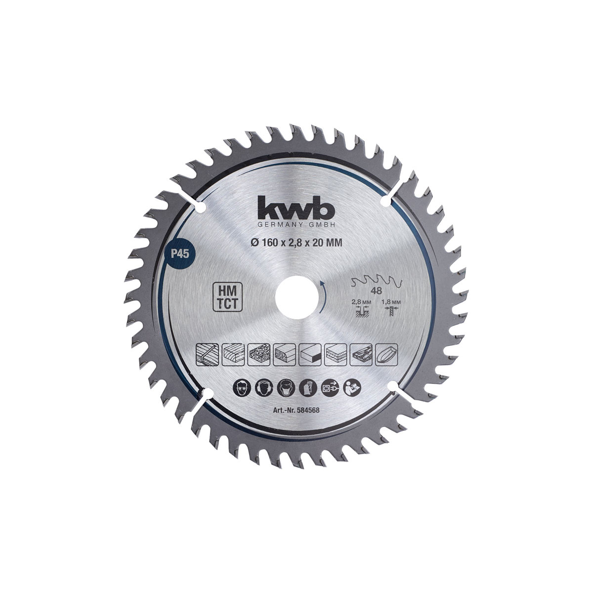 kwb  Präzisions-Kreissägeblätter für Handkreissägen Durchmesser 160x20 mm