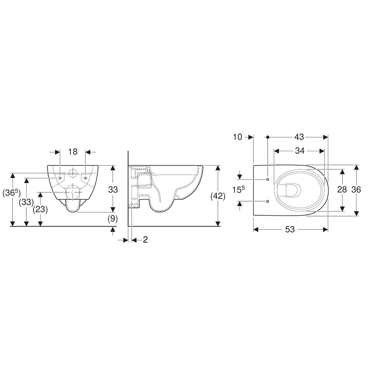 Geberit Tiefspül Wand-WC Renova Premium spülrandlos inkl WC-Sitz Bild 3