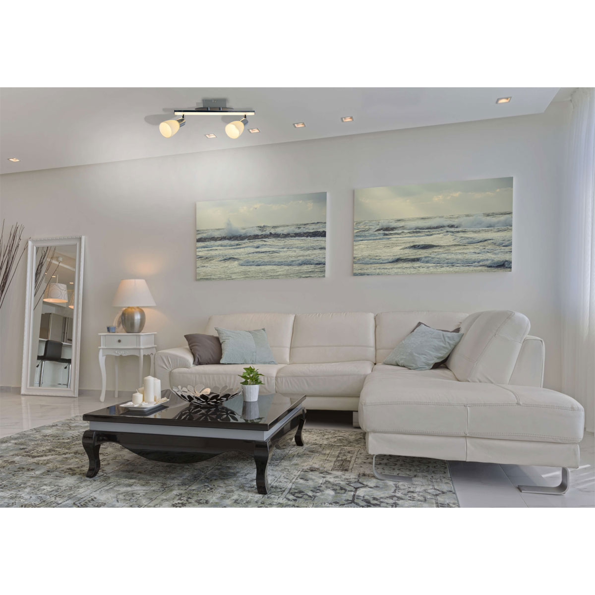 Naeve LED DL Ibiza Metall/Glas/KSchrome LxBxH: 39x8x22cm Bild 4