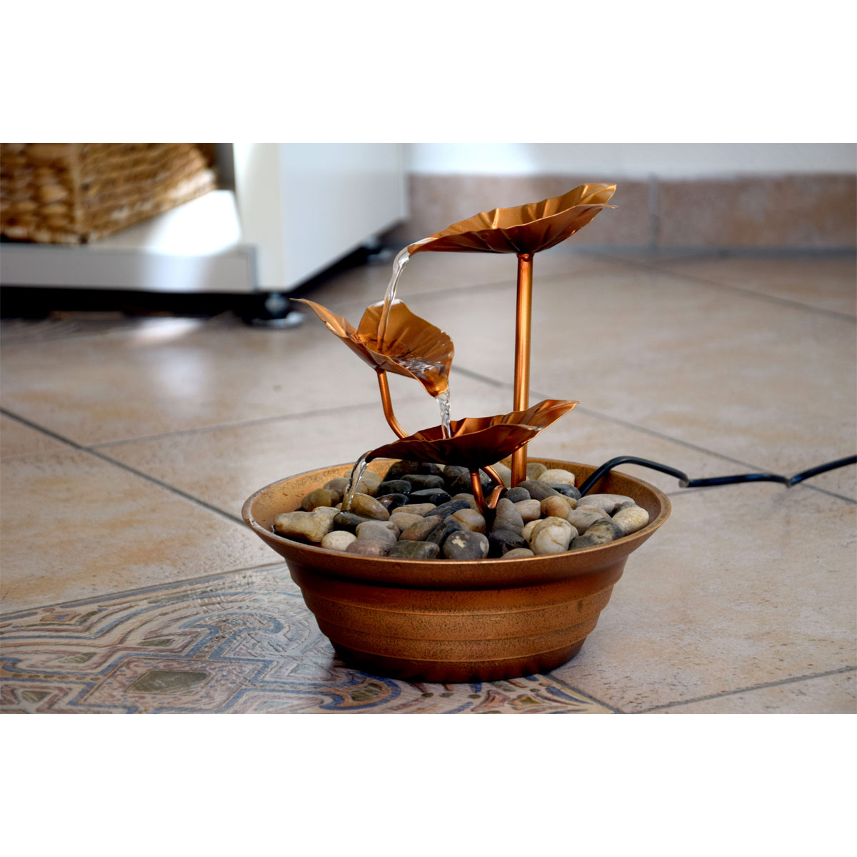 dobar Design-Zimmerbrunnen 22,5 x 23,5 x22,5 cm braun Bild 2