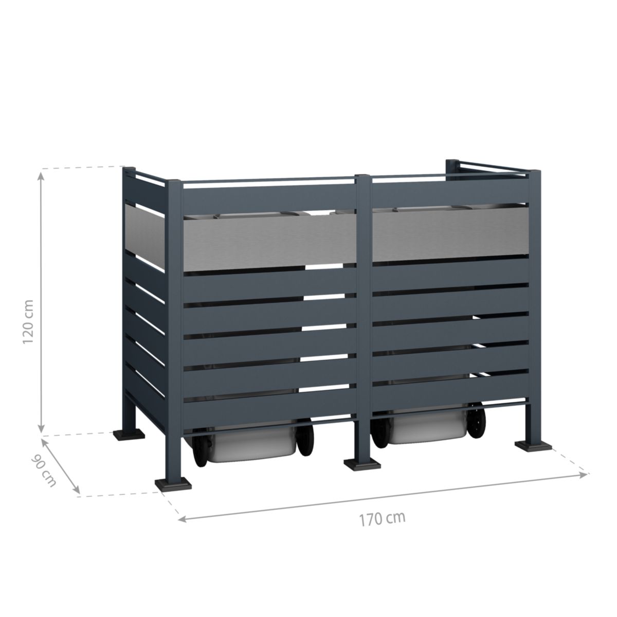Westmann Mülltonnenverkleidung Planum 2x 240 L 1er Box 90x170x120 cm Bild 8