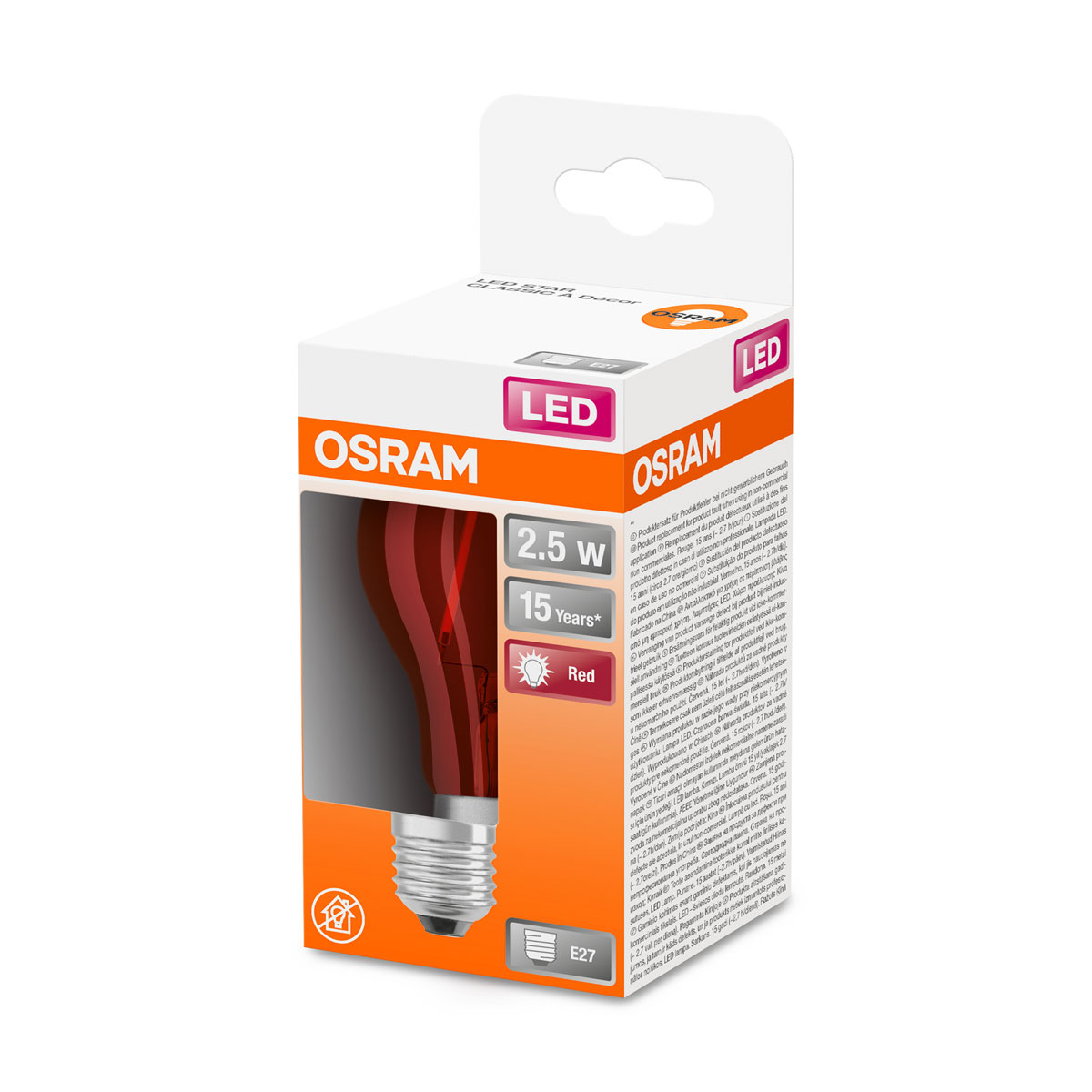 Osram LED-Leuchtmittel Glühlampe E27 2,5W rot Bild 2