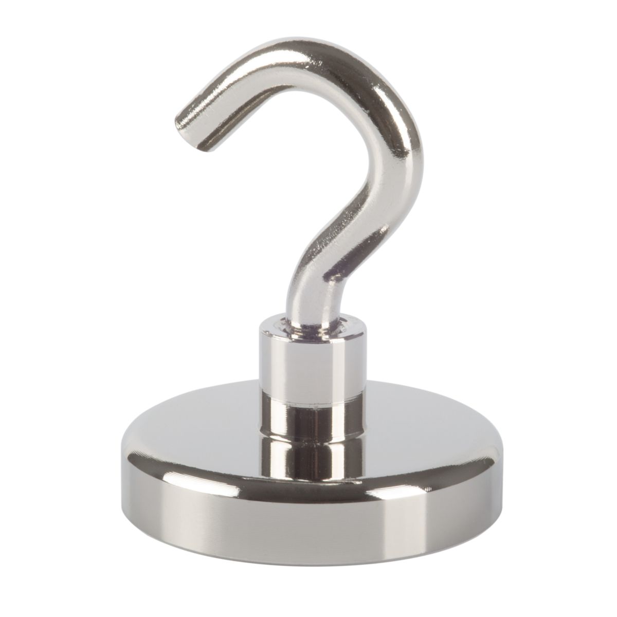 Suki Topfmagnet Neodym mit Schraubhaken M6 Ø 36 x 43 mm, silber