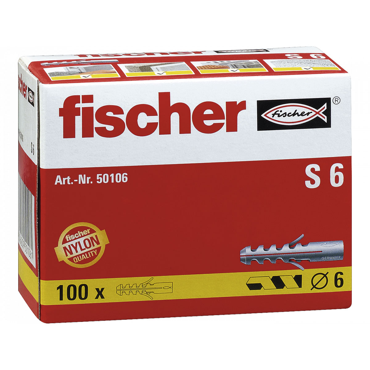 Fischer  Dübel S 6 100 Stück Bild 2