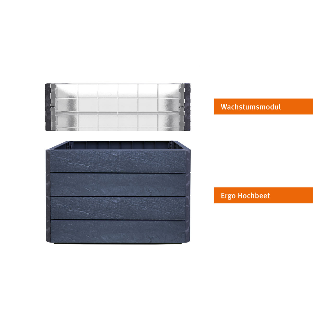 Garantia Hochbeet Ergo Quadro Turbo 75 mit Wachstumsmodul 420 L grau Bild 2