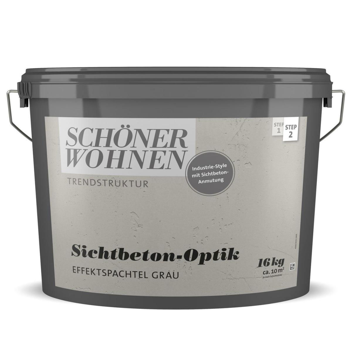 Schöner Wohnen Farbe Sichtbeton-Optik Effektspachtel 16 kg grau