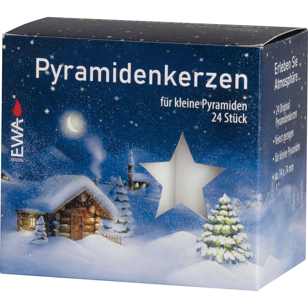 Pyramidenkerzen 24er Pack Weiss klein