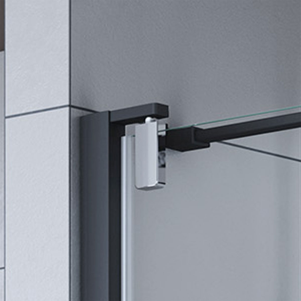 Breuer  Drehtür Europa Design für Nische Anschlag rechts schwarz matt Intima 1000 mm Bild 3