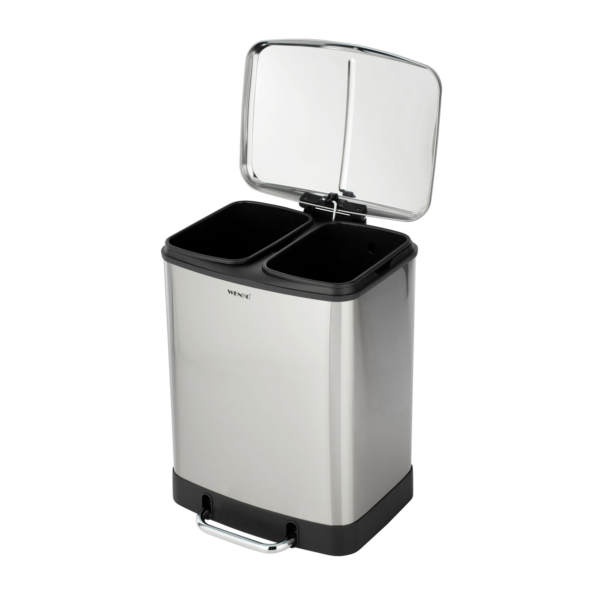 Wenko  Treteimer Studio Easy-Close Duo Edelstahl 2 x 12 L rostfrei Absenkautomatik Bild 5