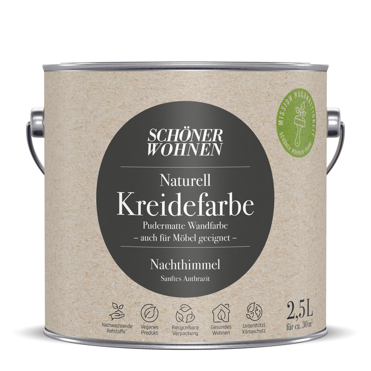 Schöner Wohnen Farbe  Naturell Kreidefarbe 2,5 L Nachthimmel Bild 1