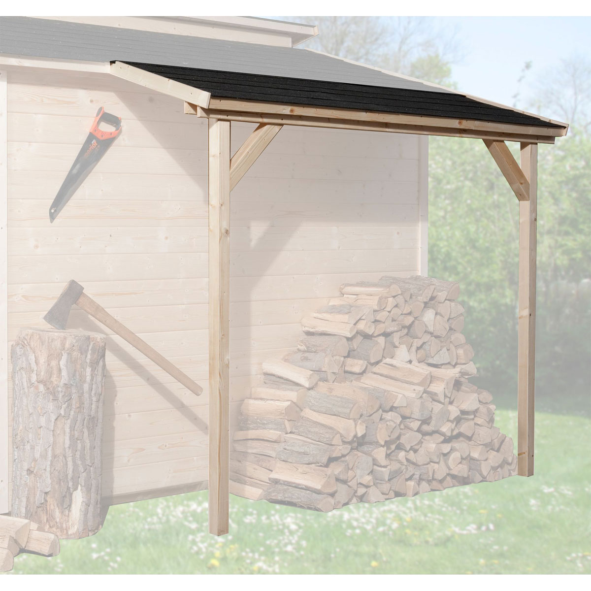 Weka Schleppdach für Gartenhaus 19/21 mm natur