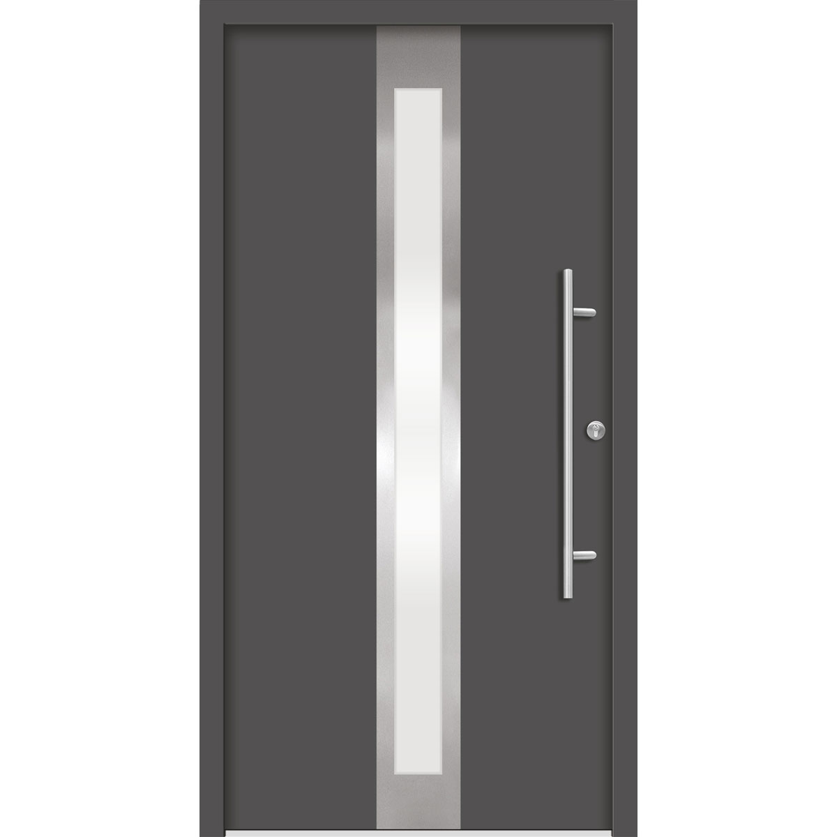 SplenDoor  Premium-Haustür Passivedoor Stockholm energiesparend anthrazit 110 x 210 cm rechts