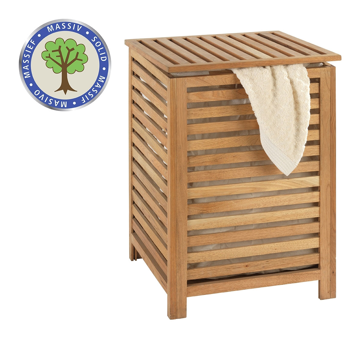 Wenko  Wäschetruhe Norway aus Walnussholz massiv Bild 4