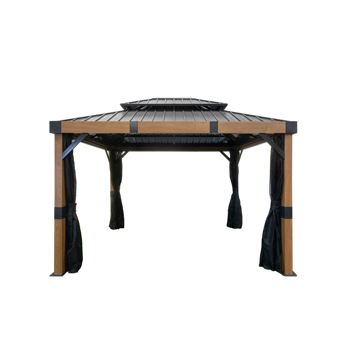 Sojag Pavillon Fontana 1012 inkl. Moskitonetz 298x364,3x310cm Holzoptik Bild 10