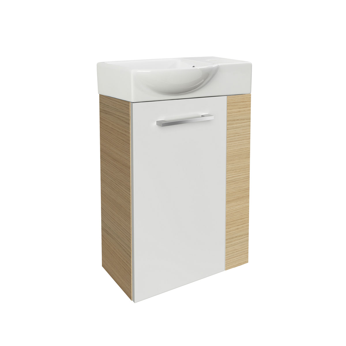 Fackelmann  Gäste-WC Waschtischunterschrank links SBC 440 x 600 x 243 mm Sandeiche/Weiß Bild 3