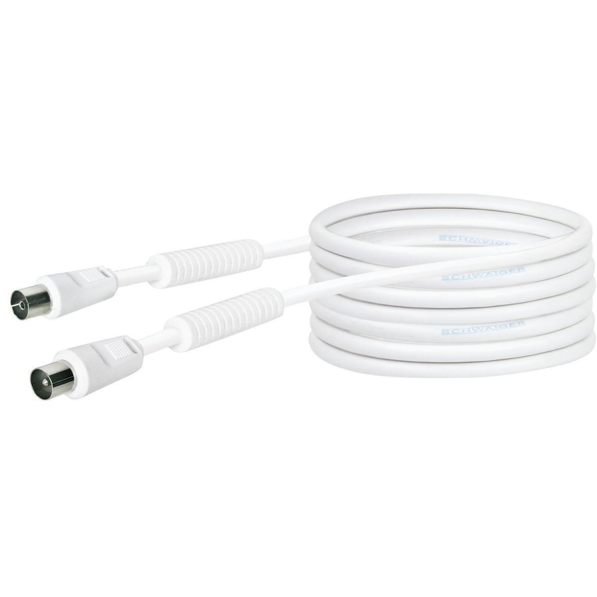 Schwaiger Antennenkabel 90 dB weiß 1000 cm