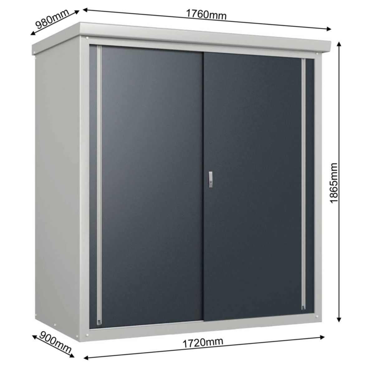 Trimetals Geräteschrank Guardian D63 inkl. 2 Regale 98x176x187 cm Bild 7