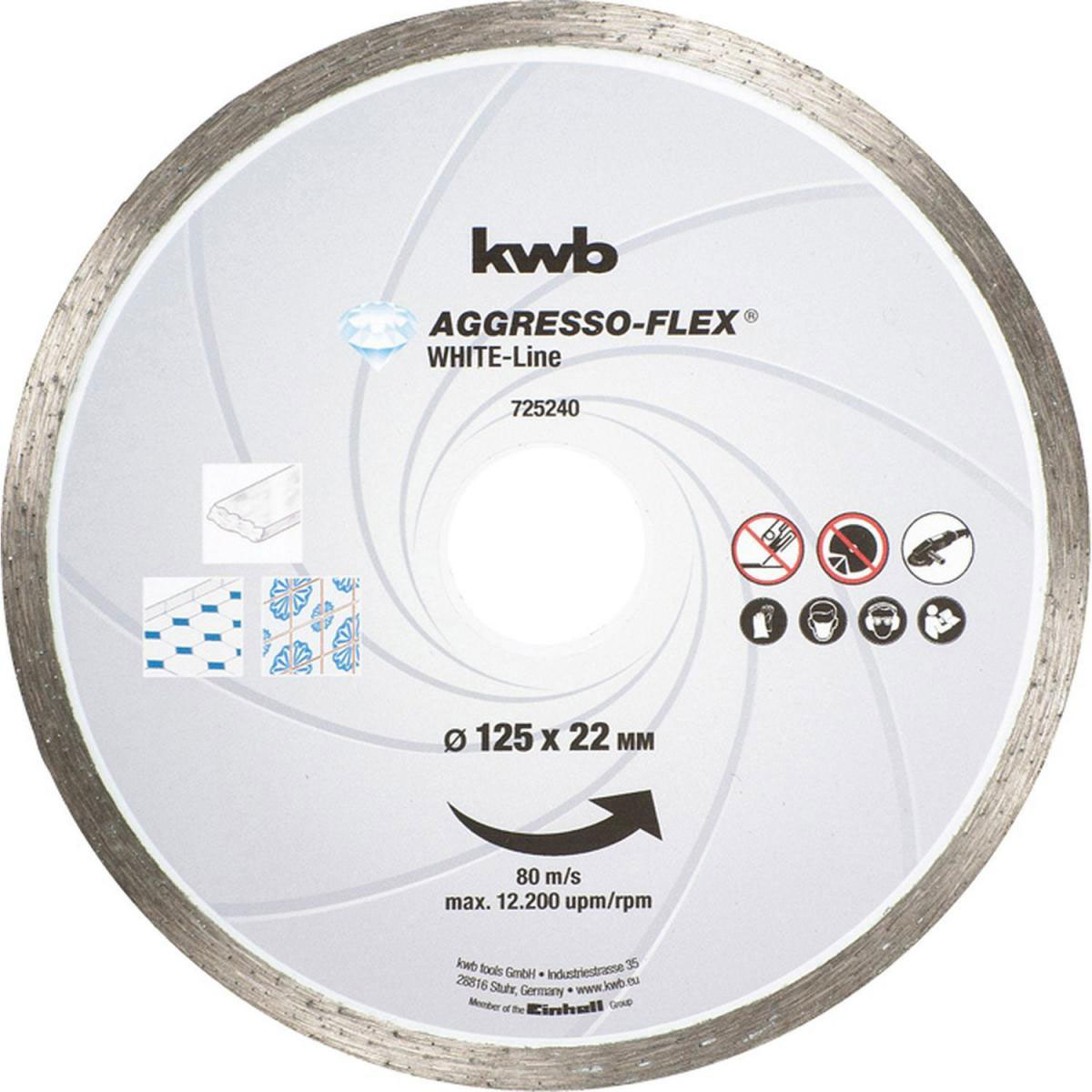 kwb  Trennscheiben Aggreso Flex White Line Diamant Durchmesser 125 mm