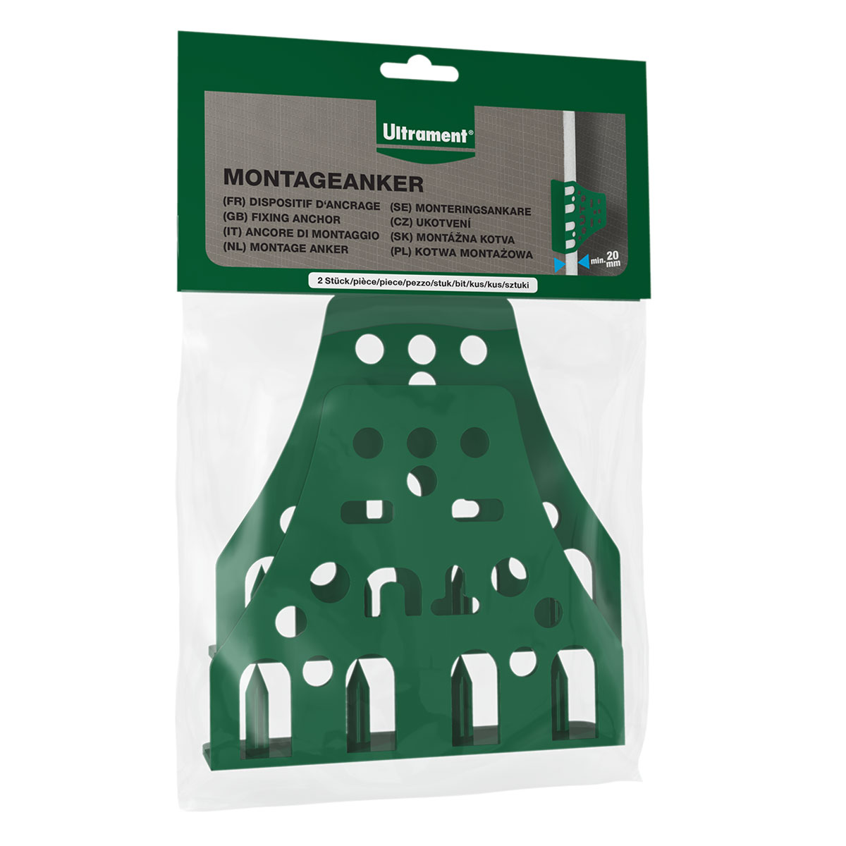 Ultrament Montageanker 2 St/Beutel zur Befestigung an der Wand