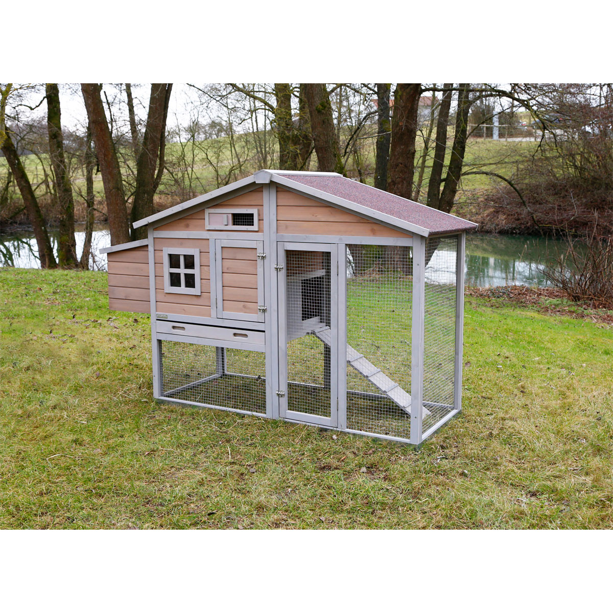 Hühnerstall Bonny 181 x 118 x 65 cm beige-weiß Bild 9