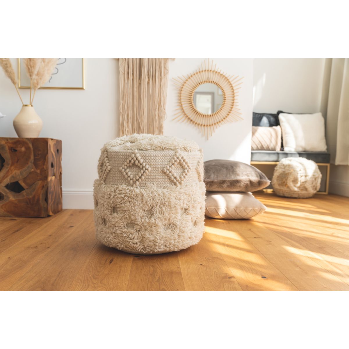 Pouf Hocker Bohist 125 Natural 35x35cm Bild 3