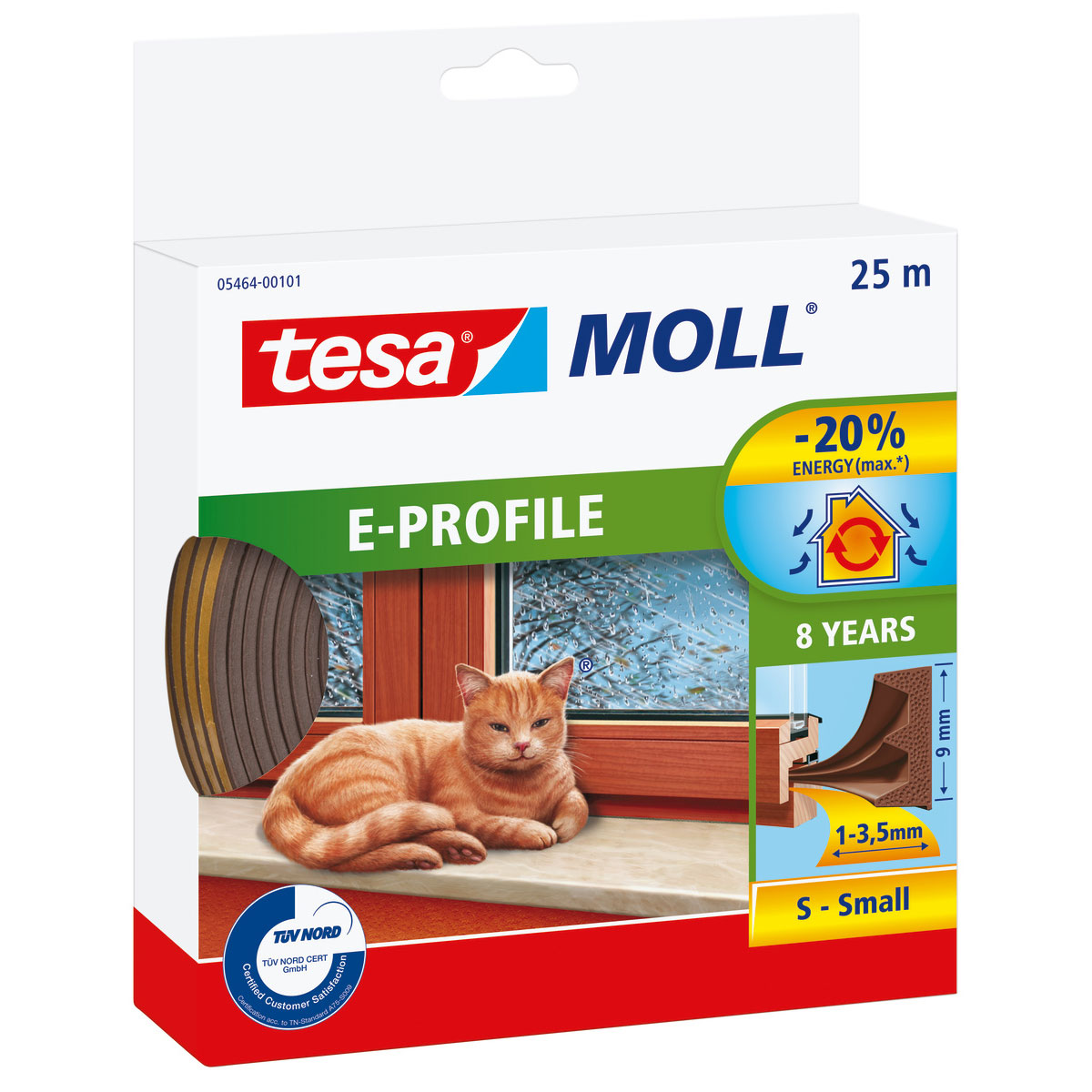 Tesa Isolierband Profildichtung E-Profil 25 m x 9 mm