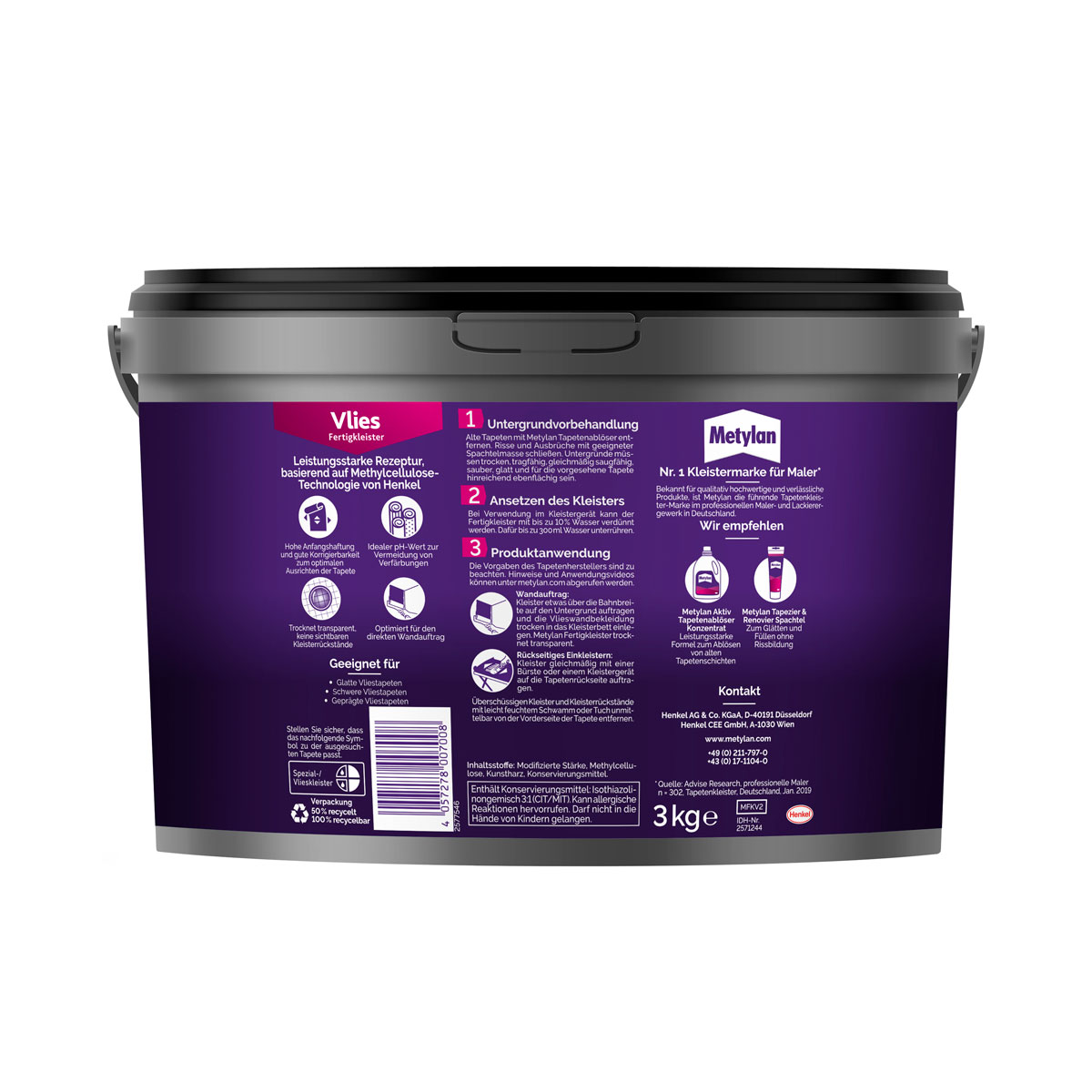 Metylan Tapetenkleister Vlies 3 kg Bild 2