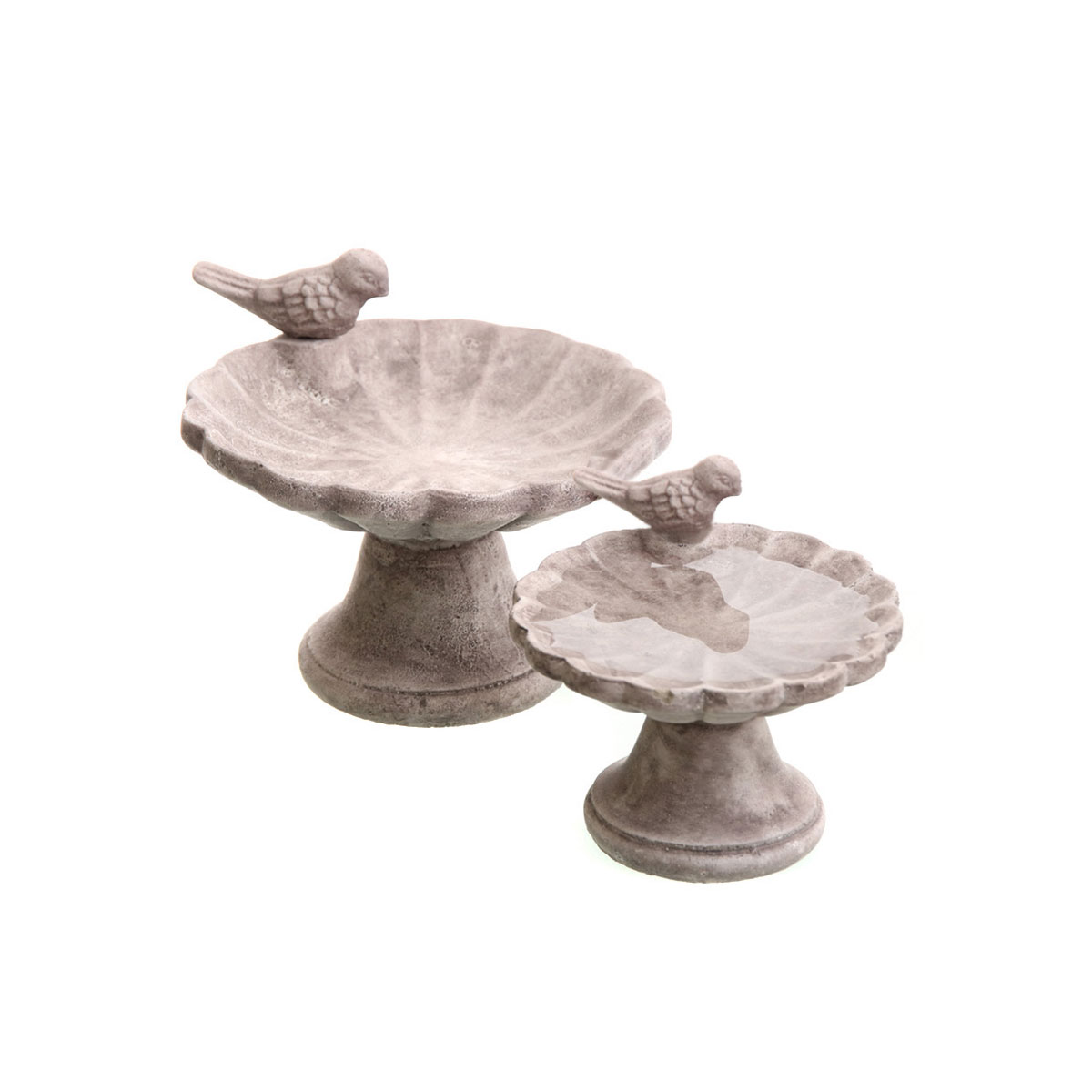 Vogeltränke auf Stand 15,5 x 9,5 cm grau