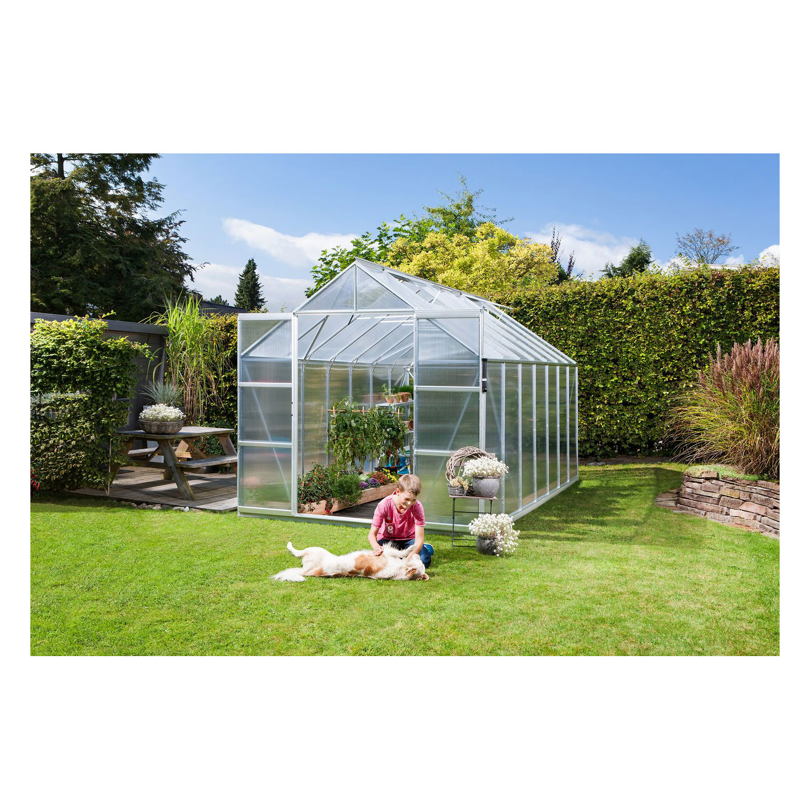 Vitavia Gewächshaus Uranus 11500 11,5m² 4 mm Hohlkammerplatten silber Bild 2