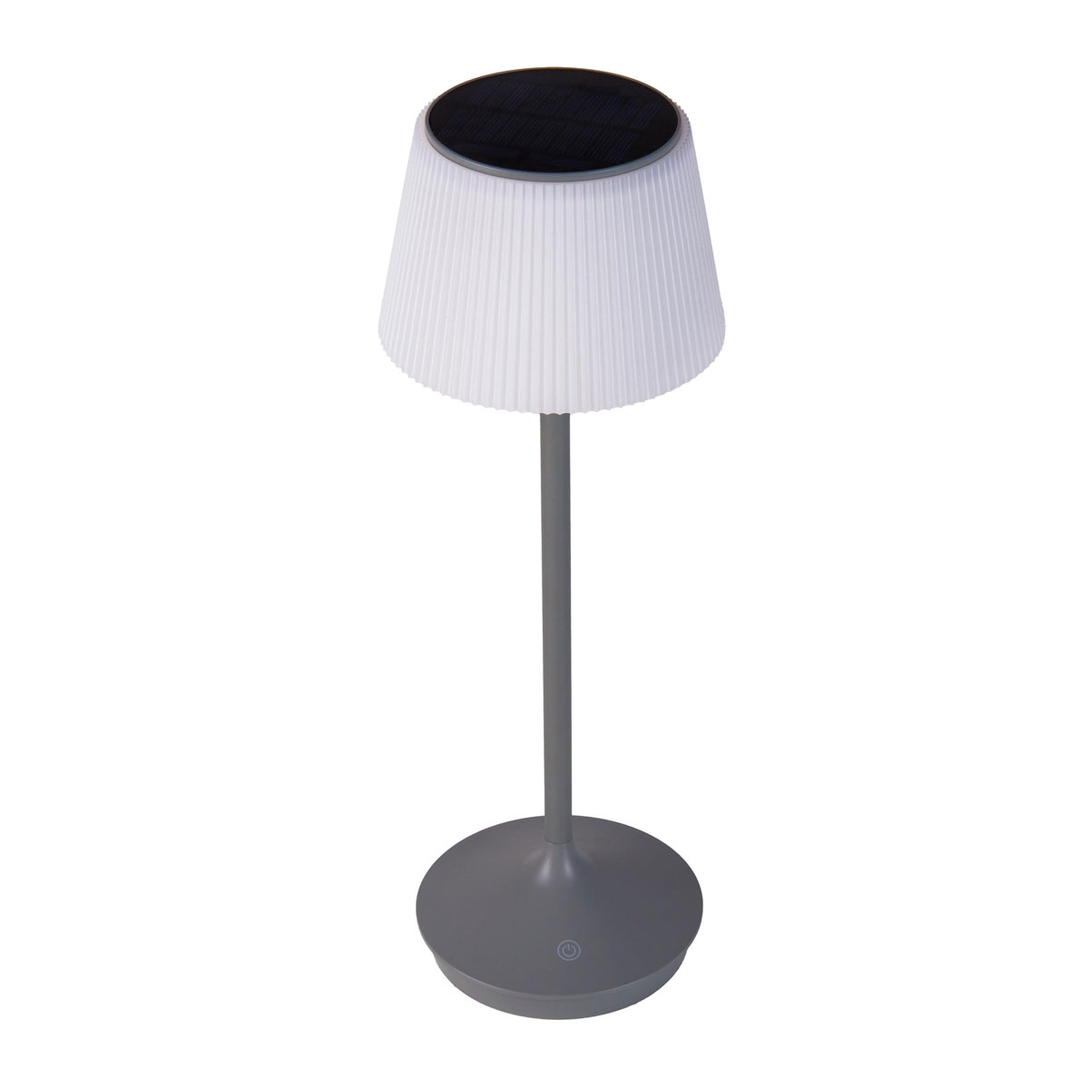 näve Solar-Tischleuchte Emmi grau mit Akku 13x13x38cm dimmbar