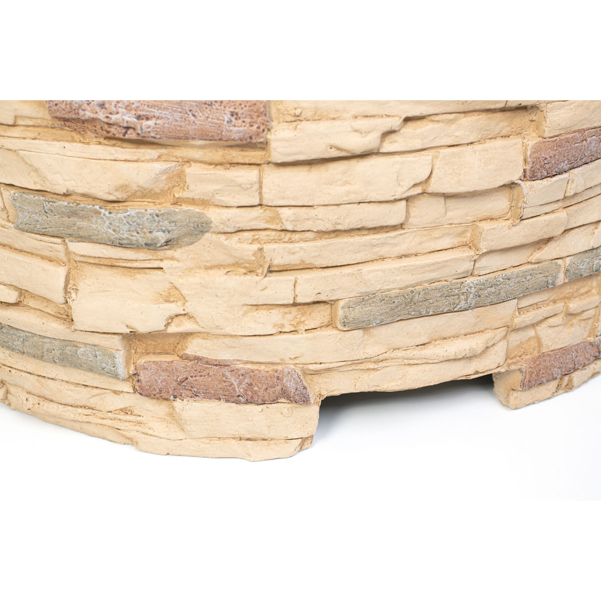 Westmann Feuerschale Feuerstelle inkl. Funkenfang Steinoptik 90x90x51cm Braun Bild 4