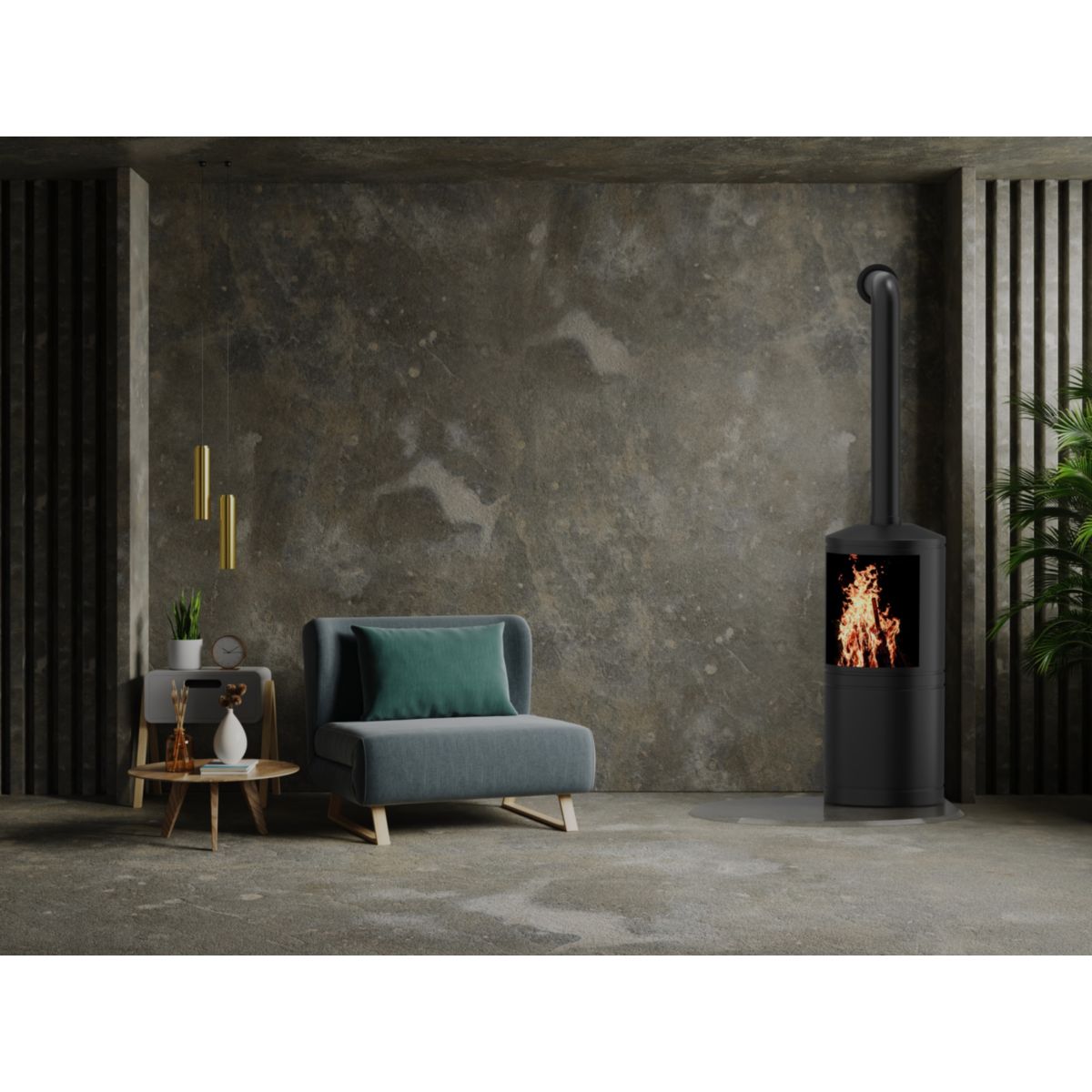 Valo Kamin Glasbodenplatte, Tropfenform, Stärke 8mm, 110x110cm Bild 3