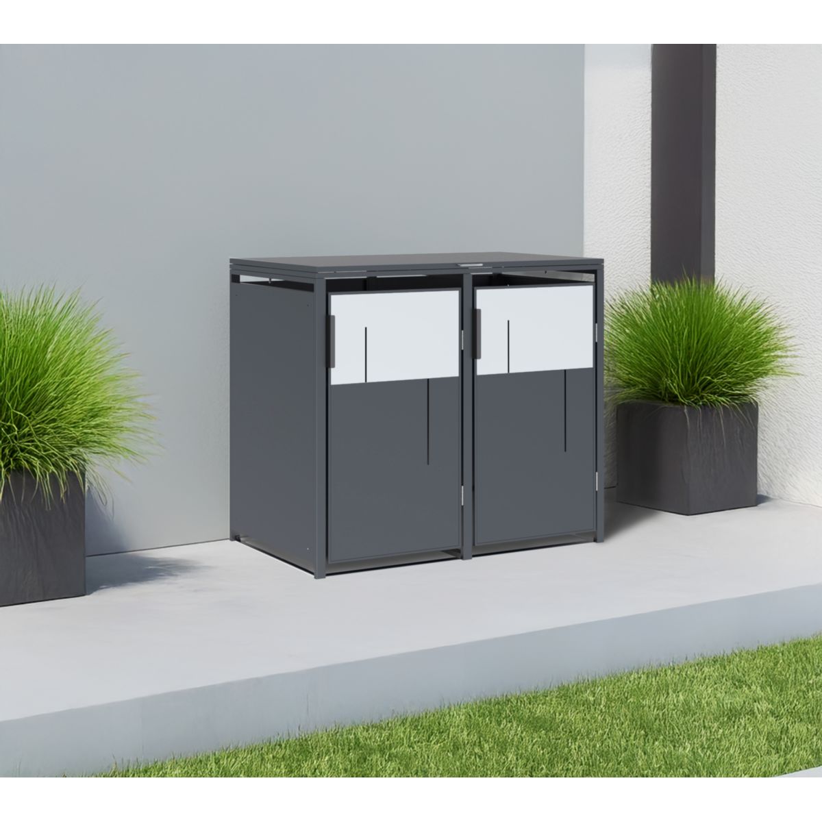 Westmann Mülltonnenbox Tonus 2 2 x 240L Anthrazit|80x132x116 cm