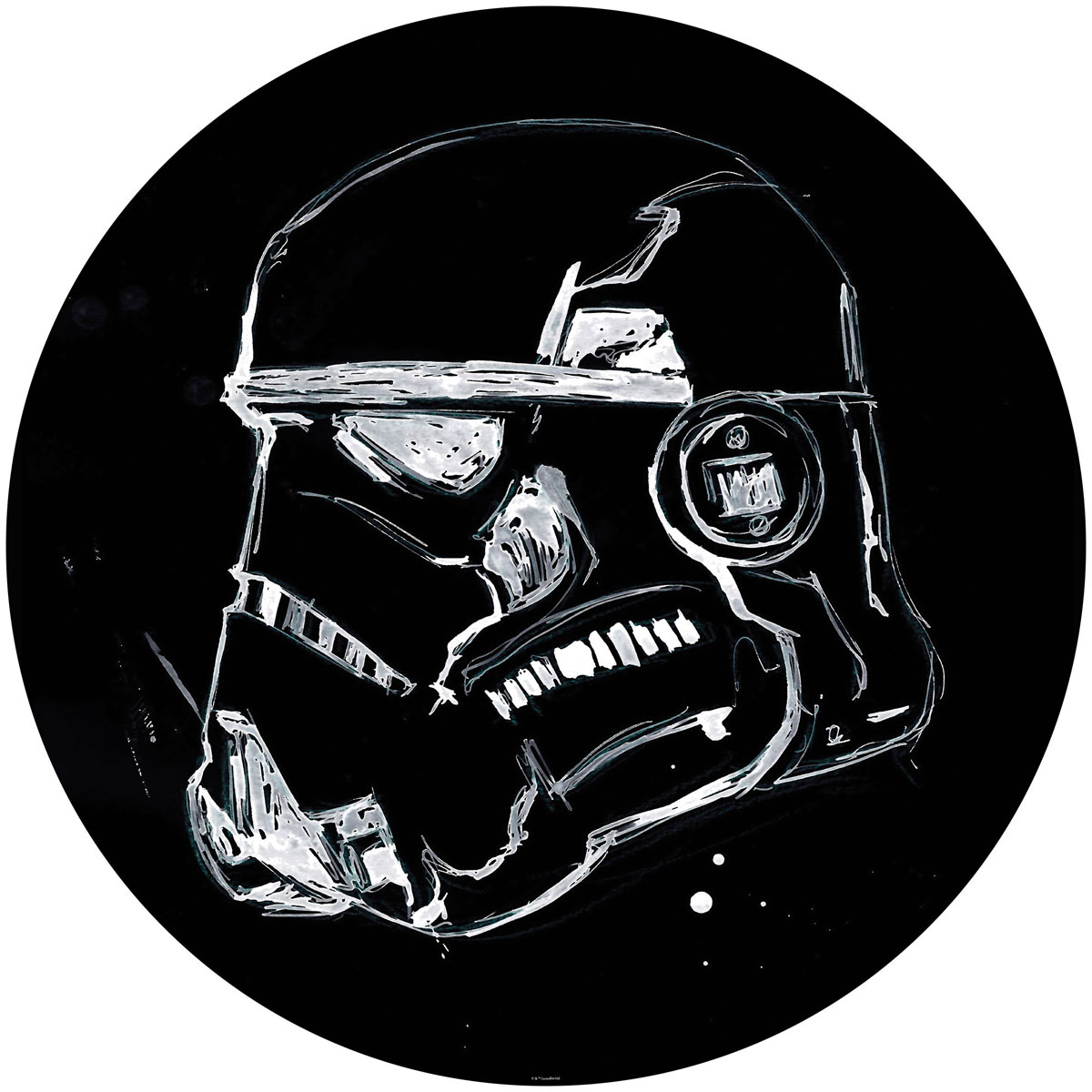 Komar  Selbstklebende Vlies Fototapete rund Star Wars Ink Stormtrooper Durchmesser 125 cm