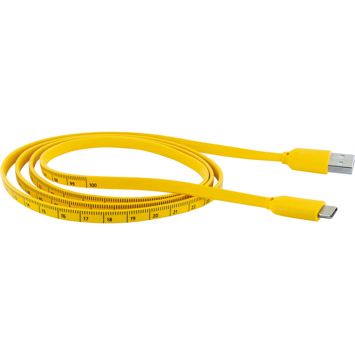 Schwaiger  Sync und Ladekabel Typ C mit Maßband 1,2 m gelb Bild 2