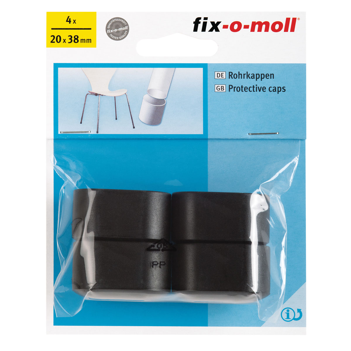 Suki Rohrkappen 3,8 x 2 cm schwarz 4 Stück Bild 2