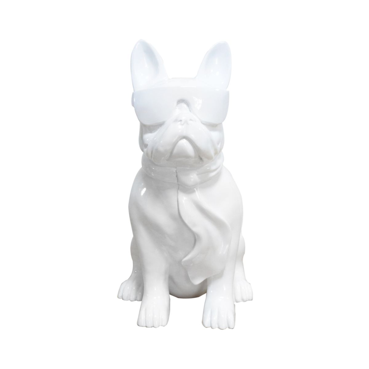 Skulptur Bulldog 125 weiss