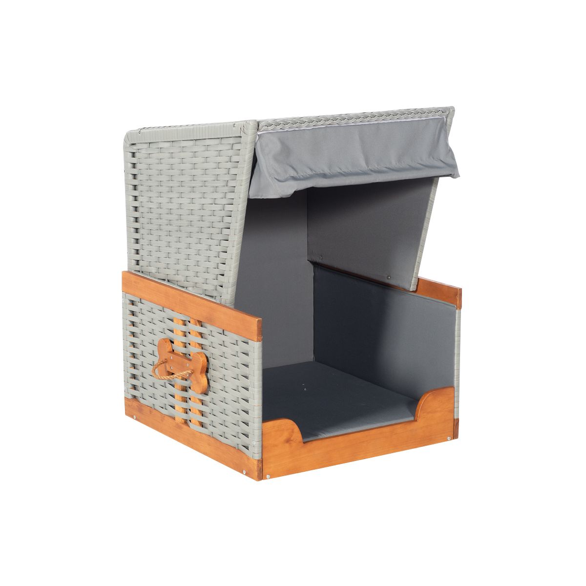 SunnySmart Hundestrandkorb Bestfriend grau