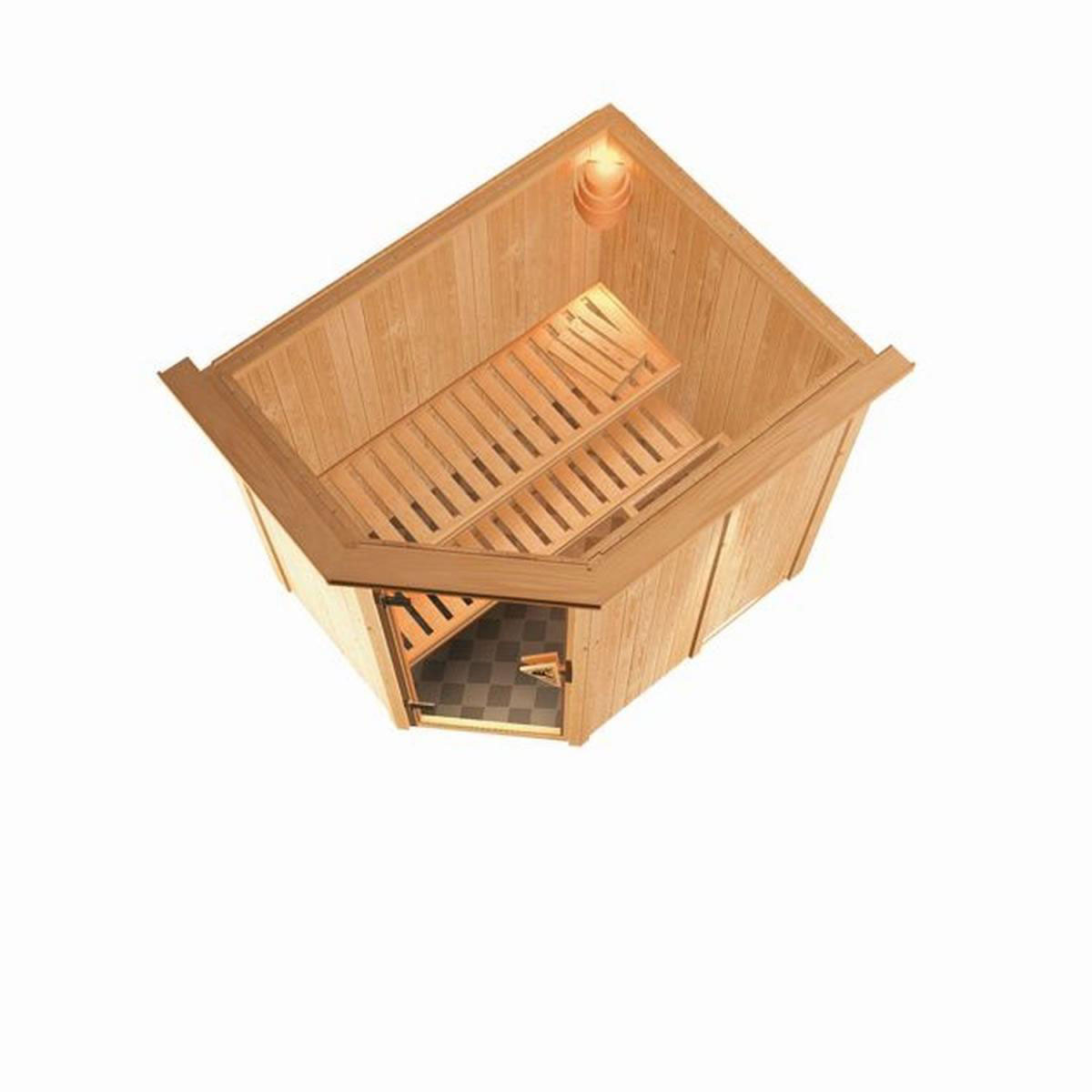 Karibu Systemsauna Saja 68 mm ohne Ofen ohne Dachkranz Bild 3