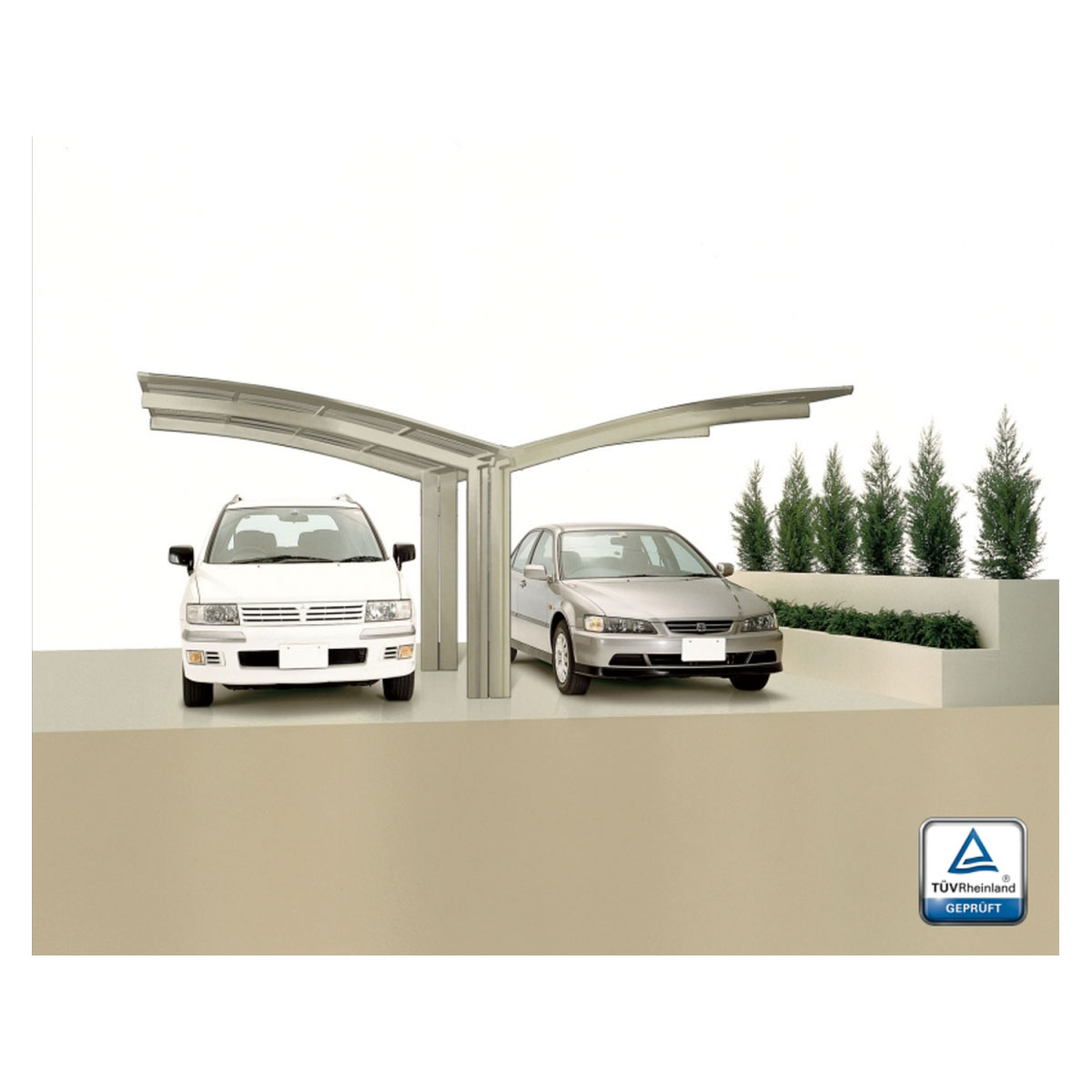 Ximax Carport Alu Portoforte 80 Y-Ausführung Edelstahl-Look Bild 2