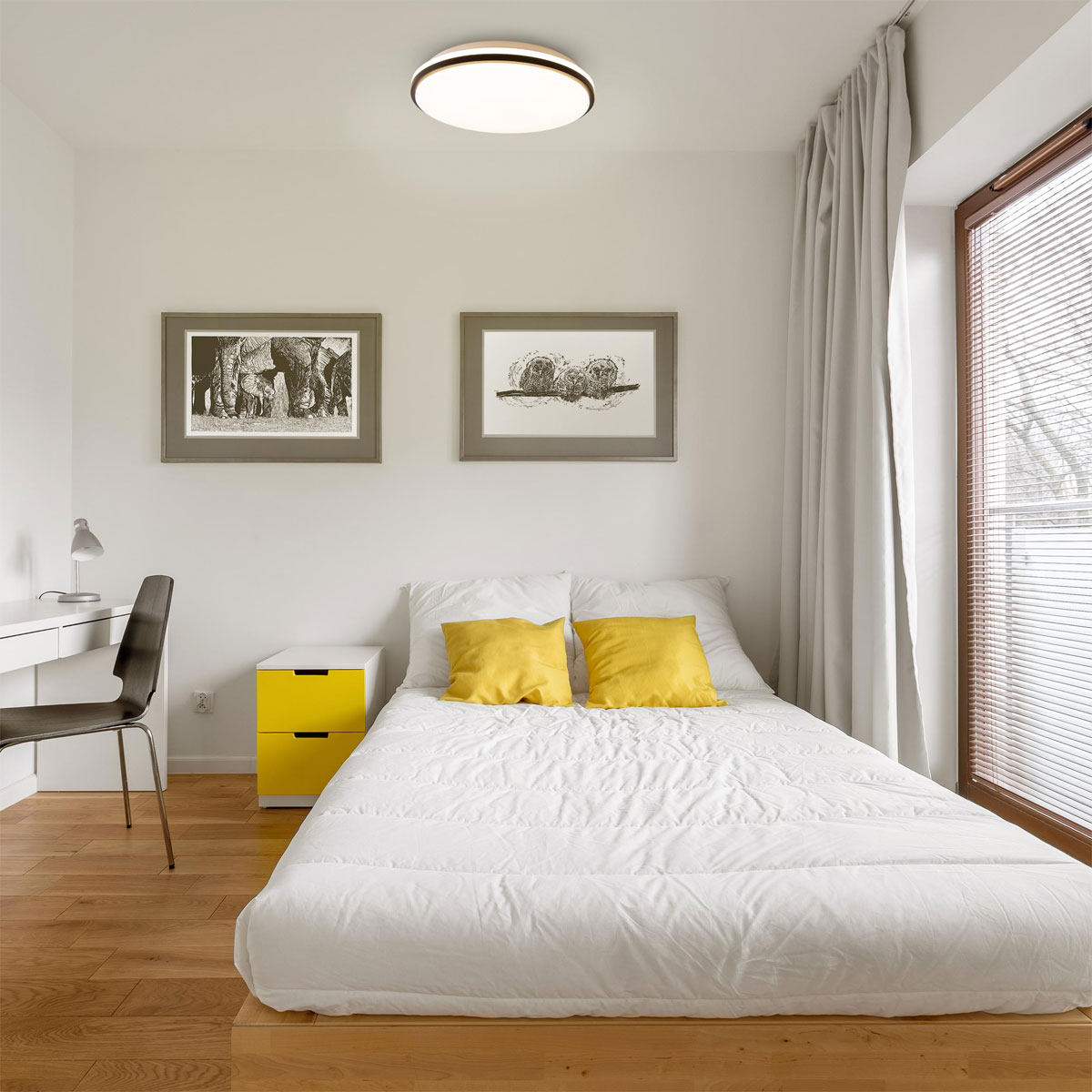 Naeve LED DL Irvine Metall/KS weissLxBxH: 30,5x30,5x6,5cm dimmbar Bild 6