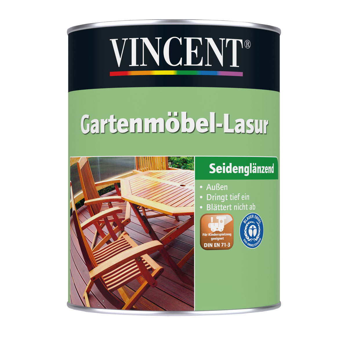 Vincent Gartenmöbel-Lasur Weiß 2,5 L Bild 1
