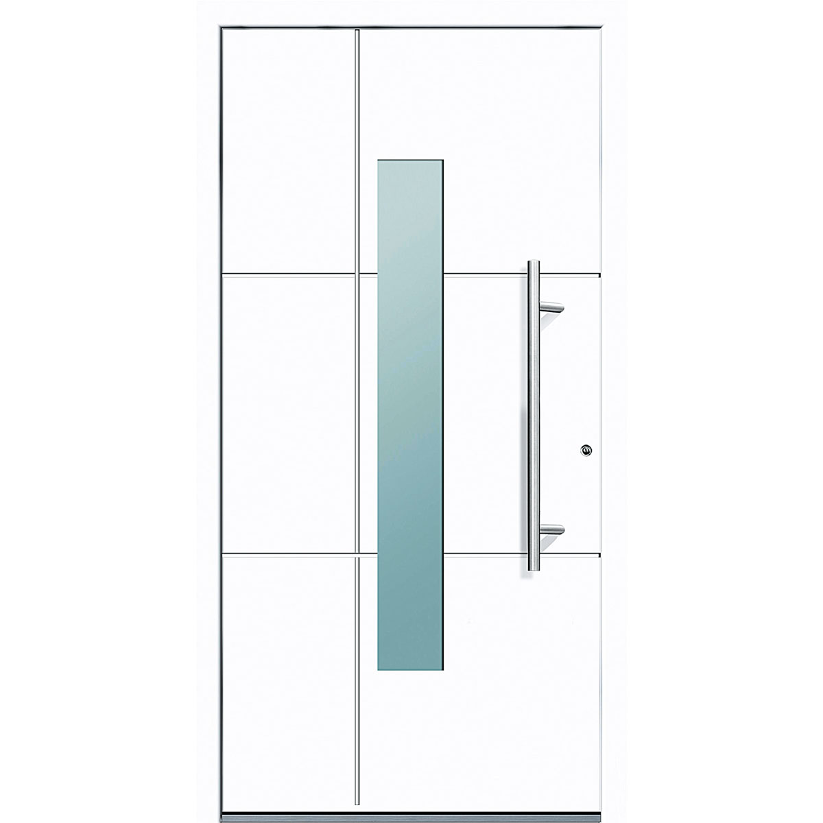 Aluminium Sicherheits-Haustür Parma Superior 60 mm weiß 110 x 210 cm Anschlag rechts inkl Griffset Bild 1