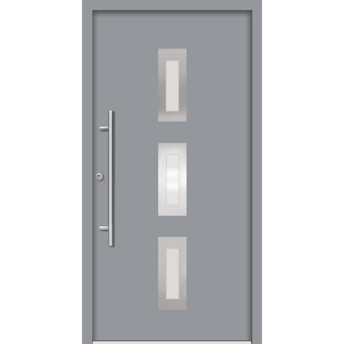 SplenDoor  Premium-Haustür Passivedoor Aalborg energiesparend grau 100 x 210 cm links