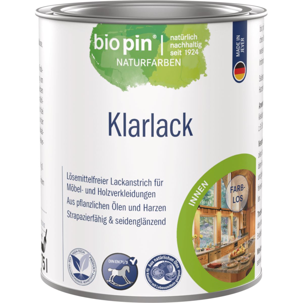 Biopin Klarlack Farblos 0,750 l