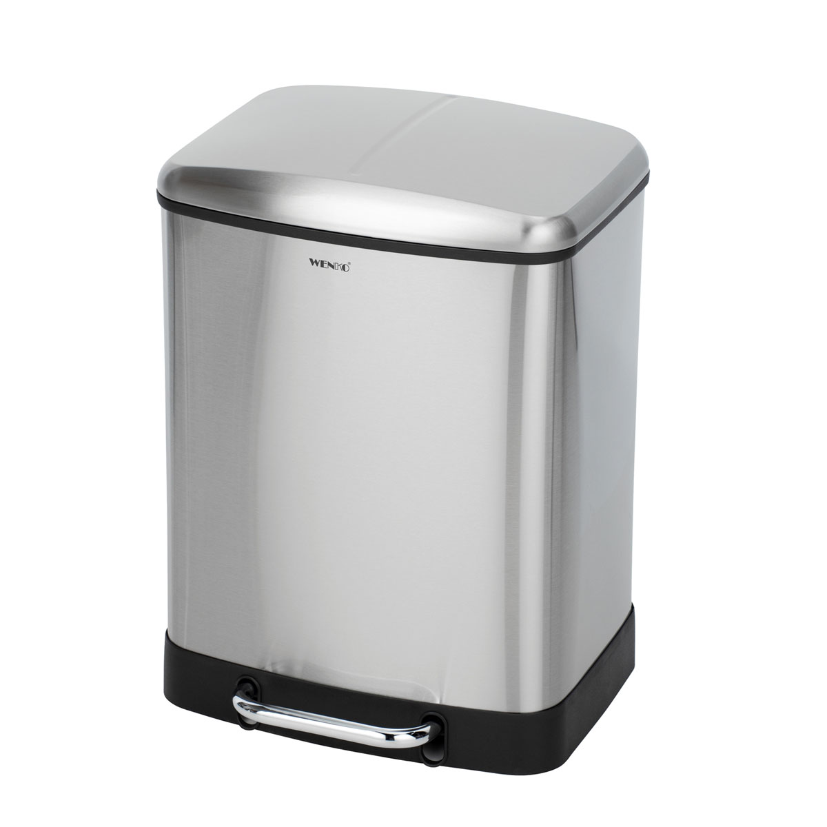 Wenko  Treteimer Studio Easy-Close Duo Edelstahl 2 x 12 L rostfrei Absenkautomatik Bild 2