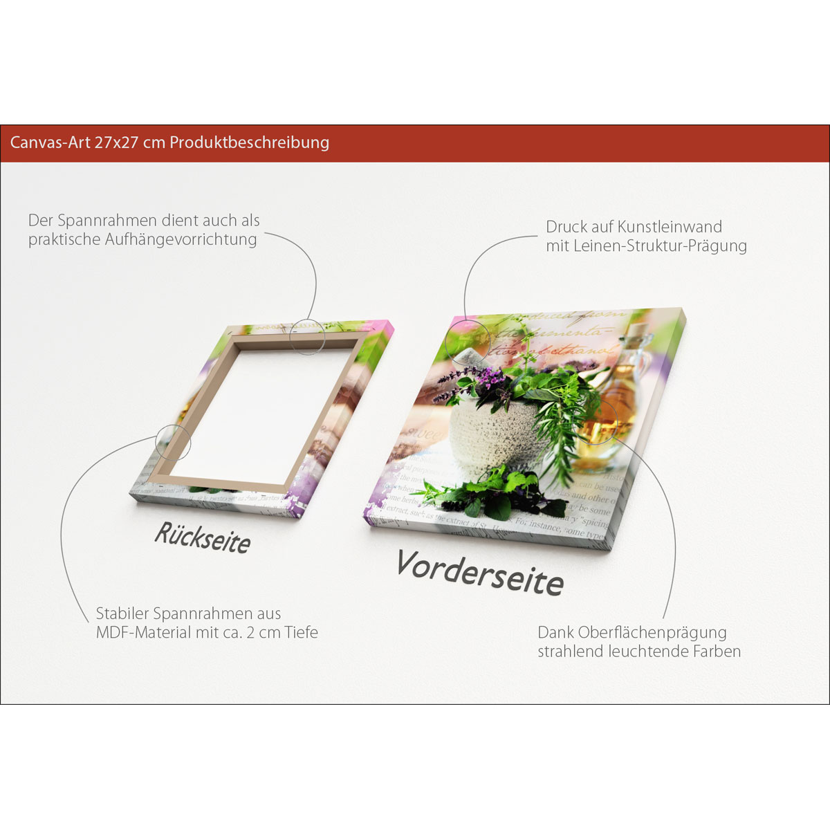 Canvas-Art Herbage pestle I 30 x 30 cm Bild 3